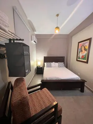 a bedroom with a bed and a flat screen tv at Hostal 53 Boutique Santo Domingo in Santo Domingo