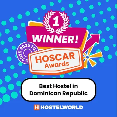 a sign that says hosgen awards and aost hospital in dominican republic at Hostel 23 in Las Terrenas