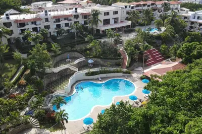 an aerial view of a pool at a resort at Caribe Campo Sosua in Sosúa
