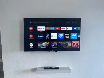 a flat screen tv hanging on a wall at Plataview Apartahotel apt 3C in Monte Plata