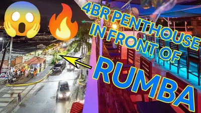 a picture of a street with a sign that says a houseinant of rump at 4br Penthouse With Rooftop Pool In Sosua Strip in Sosúa