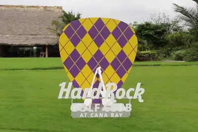 a sign for a hot air balloon at canada bay at Caribbean Retreat at Cana Bay Golf Residence in Punta Cana