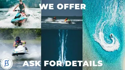 a collage of photos of people on a jet ski in the water at Luxe Comfort 8 Bedroom Villa with Private Pool & Entertainment in Sosúa