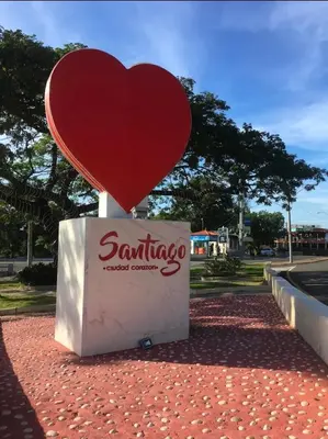 a heart on top of a box on a sidewalk at New apartment close to everything in Santiago de los Caballeros