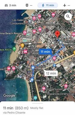 a screenshot of a google map of a city at Garden Condos 39, Luxury Apartment In Sosua Town in Sosúa