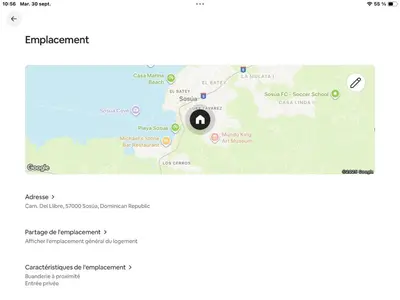 a screenshot of a google maps page with a map at Luxurious Villa in Sosúa + Pool in Sosúa