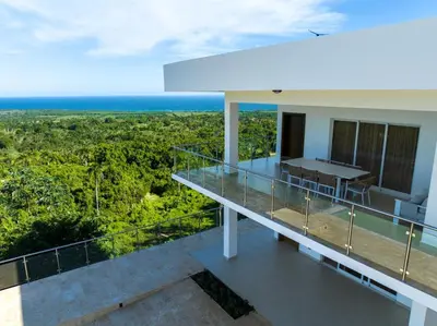 an ocean view from the balcony of a house at Atlantic Paradise Cabrera in Arroyo Azul