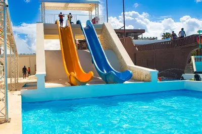 a water slide on a cruise ship at Parque Acuático - Sosua! in Laguna del Higüero