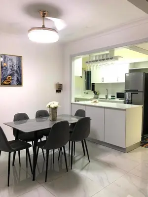 a kitchen and dining room with a table and chairs at Hidden Paradise in La Grúa