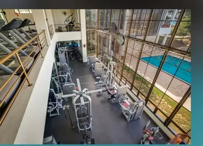 an overhead view of a gym with tread machines at Timeless Luxury Villa-Ocean View 3BRM-5Bath-Pool in San Felipe de Puerto Plata