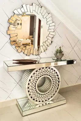a mirror on a wall above a toilet in a room at Casa familiar con piscina y cerca de la playa in La Belleza