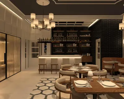 a restaurant with tables and chairs and a bar at Secrets Playa Esmeralda Resort & Spa - All Inclusive in Miches