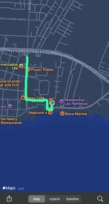 a screenshot of a map of a city at Hotel Angel Gabriel in Boca Chica