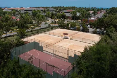 an overhead view of a tennis court at Bahia Principe Luxury Bouganville - Adults Only All Inclusive in La Romana