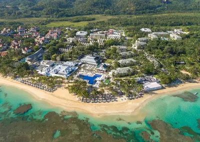 an aerial view of a resort on a beach at Bahia Principe Grand El Portillo - All Inclusive in Las Terrenas