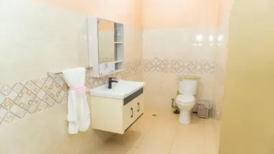 a bathroom with a sink and a toilet at Casa de 2 Habitaciones in Los Frailes