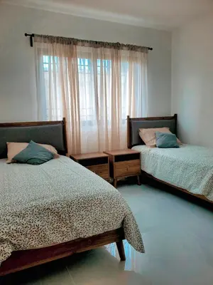 a bedroom with two beds and a window at Apartamento moderno 3H en TREO zona metropolitana in Santiago de los Caballeros