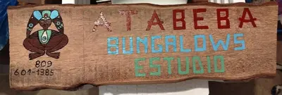 a sign that says aaa elinging school at Atabeba in Las Galeras
