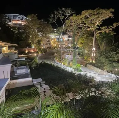 a view of a city at night at Las Terrenas Paradise in Las Terrenas