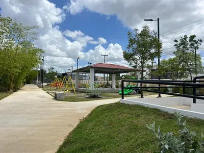 a park with a playground and a playground at Hermoso y amplio apartamento de 3 habitaciones y 2 baños ! in San Pedro de Macorís