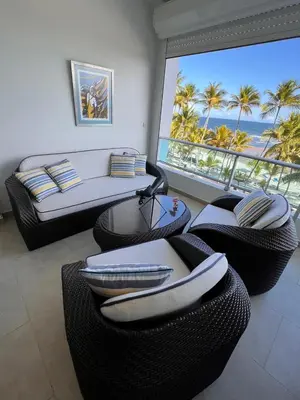 a living room with a view of the ocean at Marbella-SeaView-FrontBeach-Cozy-2Br-2Bds-4Pax-WiFi in Villas del Mar
