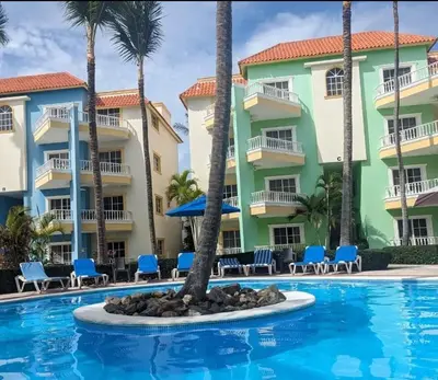 a view of the resort from the pool at Penthouse in El Cortecito in Punta Cana