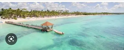 an aerial view of a beach with a pier at Apartment Rozarka Soficu El Edén Dominicus in La Laguna