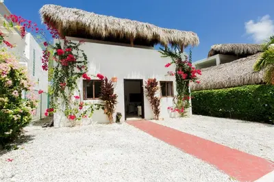 a building with flowers on the side of it at Villa Retreat in Ibiza, Punta Cana in Punta Cana