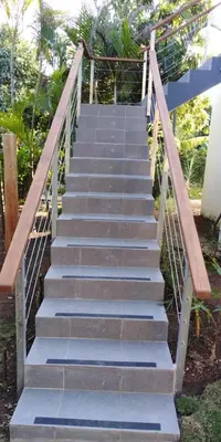 a stairway leading up to a building with at Villa Victoria in Sosúa