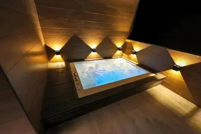 an overhead view of a bath tub in a room at 504 New, Fantastic Rooftop with Private Jacuzzi in La Laguna