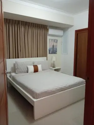 a bedroom with a large white bed in a room at Céntrico y acogedor apartamento en Bella Vista in Santo Domingo