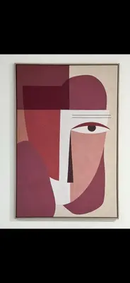 a painting of a face in red and white at Luxury Apartment in Santo Domingo