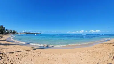 a beach with the ocean and a blue sky at La Dolce Vita Beachfront Apt 9 in Las Terrenas
