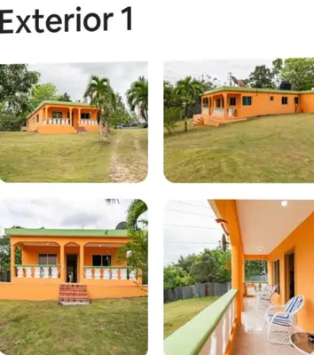 a collage of four pictures of a house at paradise ranch san cristobal in San Cristóbal
