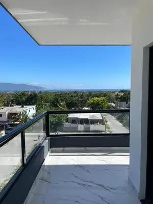 a balcony with a view of a building at Acogedor apartamento in Colorado