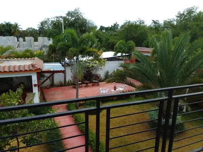 a view of a patio from a balcony at Villa Dupi in Colorado