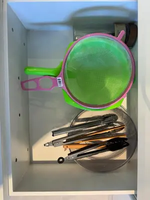 a pair of glasses sitting on top of a drawer at Luxury apartment in Cabrera in Cabrera