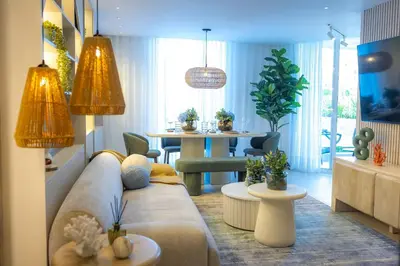 a living room with a couch and a table at Xanadú in Sampiño