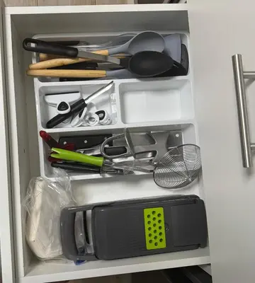 a drawer filled with lots of kitchen utensils at Lujoso townhouse en Boca Chica in Boca Chica
