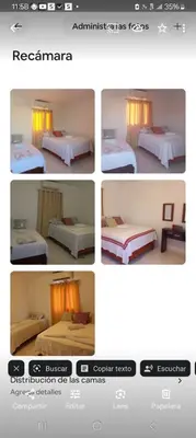 a collage of four pictures of a bed in a room at Hospedaje Las Flores Pedernales in Pedernales