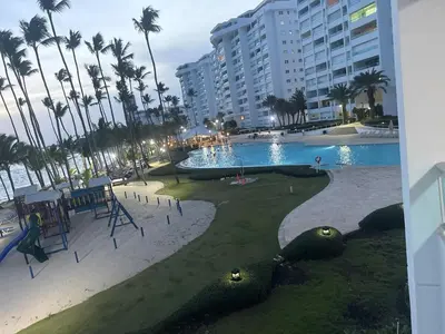 a view of a swimming pool at a resort at Juan Dolio Beach, Marbella Ocean Front in Colorado