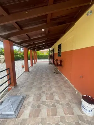 an empty hallway of a house with a ceiling at Rancho La Loma in Higuey