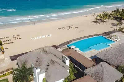 an aerial view of a beach and a swimming pool at Cana Pearl Fase I y II in Punta Cana