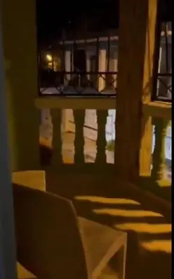 a view of a balcony with a table and a window at Kass Luxe in Colorado