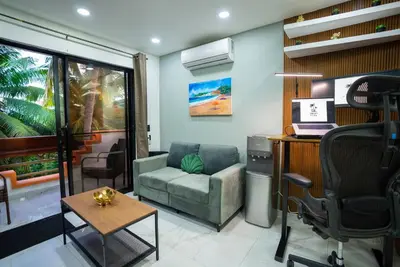 an office with a desk and a chair at nNomad Studio mins from Sirena - Apartment in Sosúa