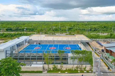 an overhead view of a basketball court on a building at Beachfront FL21 Con Tina Aquarella in La Puntica de Juan Dolio