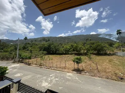 a view of a mountain from a house at Villa Sol Odalis in Jarabacoa