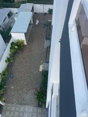 an overhead view of a garden on a building at res Montesino in San Felipe de Puerto Plata