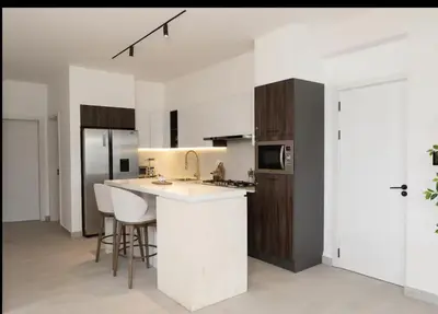 a kitchen with a sink and a counter top at Casita Coco - Luxury Apartment in Santiago in Santiago de los Caballeros