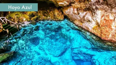 a pool of blue water in a cave at Garden Suite Vista Golf E-105 in Colorado